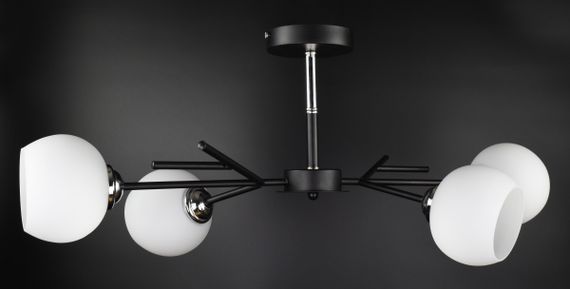 Люстра стельова на 4 лампочки 27076 Чорний 34х35х75 см. | Зображення 1