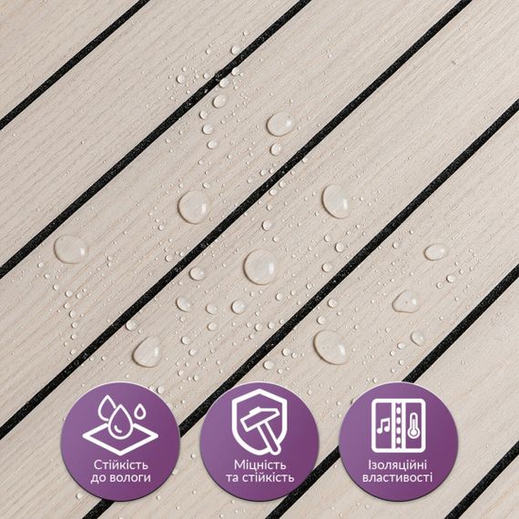 Покриття вінілове самоклеюче 3D рейки ясен кремовий 600*600*2,8мм (D) SW-00002199 | Зображення 3