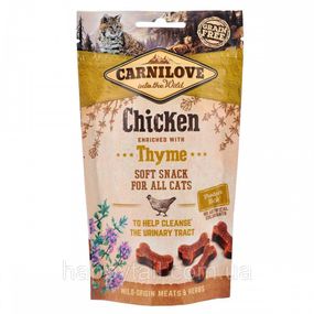 Лакомство Carnilove Cat Semi Moist Snack Chicken with Thyme для кошек для здоровья я мочевыводящих путей с курицей и тимьяном 50
