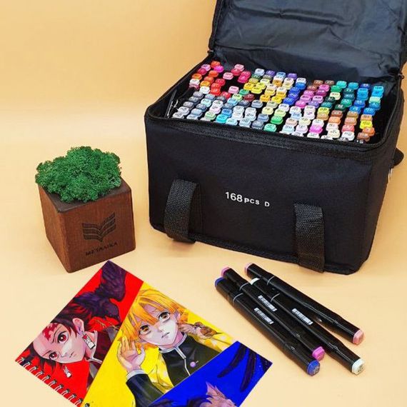 Двосторонні маркери touch 168 шт, Набір скетч-маркерів для малювання, набір фломастерів Touch маркери | Зображення 8