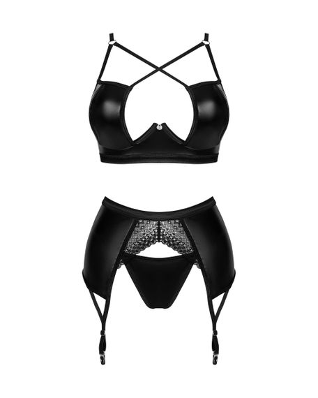 Комплект с поясом для чулок Obsessive Norides garter belt set Черный M/L | Зображення 4