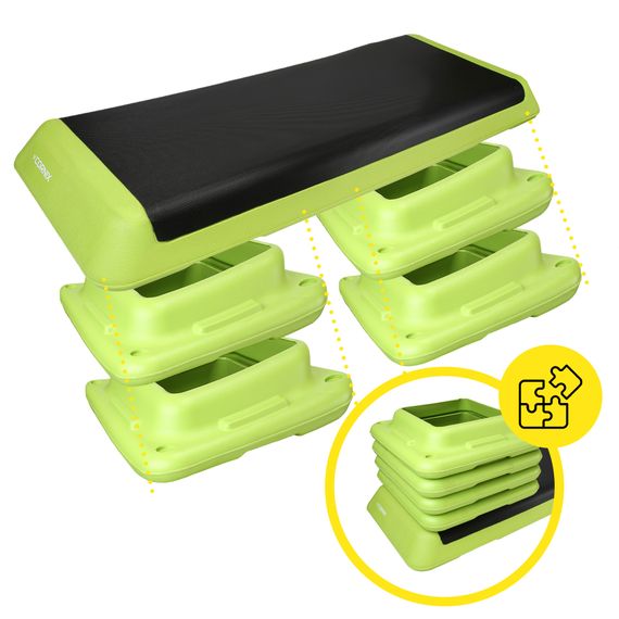 Степ-платформа 3-ступінчаста Cornix Pro 109 х 41 х 10-20 см XR-0401 Green/Black | Зображення 3