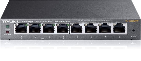Коммутатор TP-LINK TL-SG108PE 8xGE/4xPoE 65.2W EasySmart (TL-SG108PE)