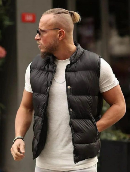 Мужской стеганый черный жилет на кнопках MI010 цвет черный, размер 56/58 | Зображення 1