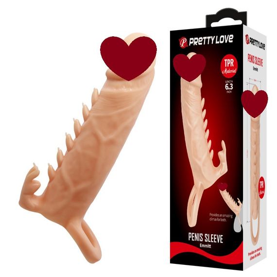 Подовжуюча насадка на пеніс з кільцем PRETTY LOVE PENIS SLEEVE EMMIT sexstyle