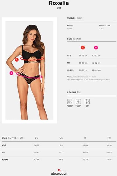 Комплект Obsessive Roxelia set Черный XS/S | Зображення 9