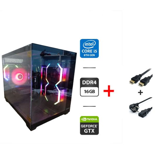 Ігровий ПК 1stPlayer BV6 Tower / Intel Core i5-8400 (6 ядер по 2.8 - 4.0 GHz) / 16 GB DDR4 / 256 GB SSD M.2 + 512 GB SSD / nVidia GeForce GTX 1660 Super, 6 GB GDDR6, 192-bit / 500W / Windows 11 Pro б/в