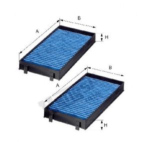 Фильтр салона антибактериальный компл. BMW X5/X6 06-, Hengst, E2944LB-2,