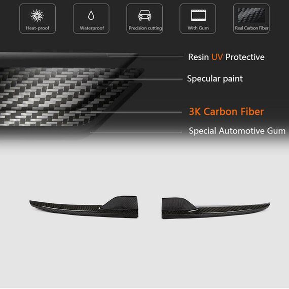 Накладки на задній бампер Flap (для SD C43/C63 AMG 2015-2019, Карбон) для Mercedes C-сlass W205 рр | Зображення 4