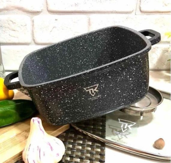 Каструля-казан квадратна з мармуровим покриттям 24 х 11см/4,5л  Top Kitchen TК00055  Чорна | Зображення 5