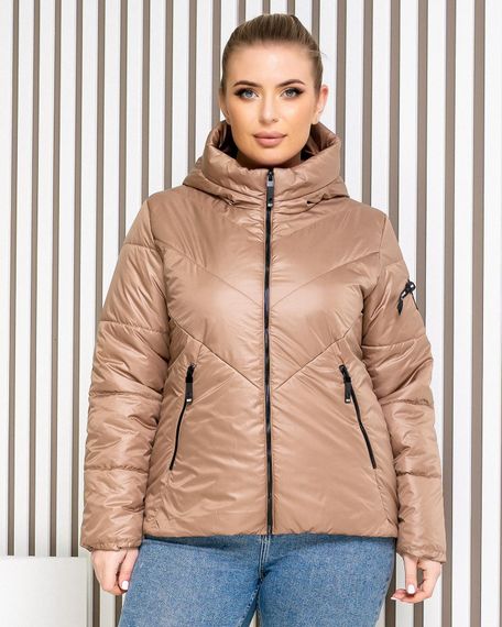 Жіноча демісезонна куртка, арт. 1008, кава з молоком | Зображення 2