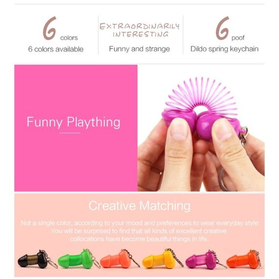 Брелок у формі пеніса Roomfan із пружинкою, рожевий sexstyle | Зображення 3
