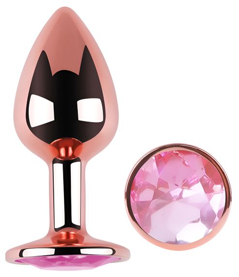 Анальная пробка с кристаллом EGZO - Rose Gold Round Plug Pink size S sexstyle | Зображення 1