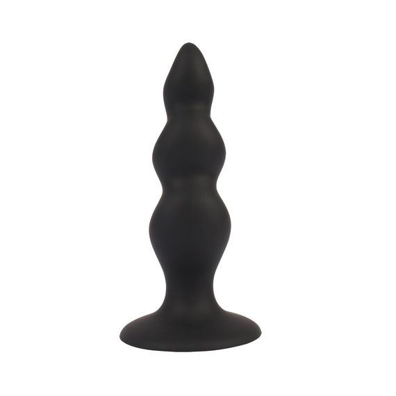 Анальна пробка із хвилястою поверхнею Chisa Black Mont чорна, 4.8 см Sex Aura | Зображення 2
