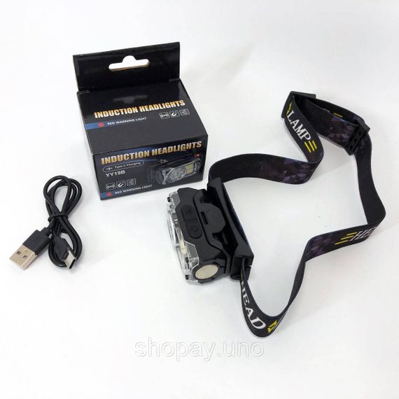 Налобный фонарь с линзой YY-19B-3SMD+2COB(white+yellow+red), Тактический фонарь с ремешком для головы YF-69 | Зображення 6