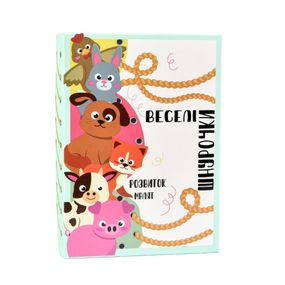 Развивающая игра "Веселые шнурочки Животные" 30522, 6 картинок, цветные шнурки