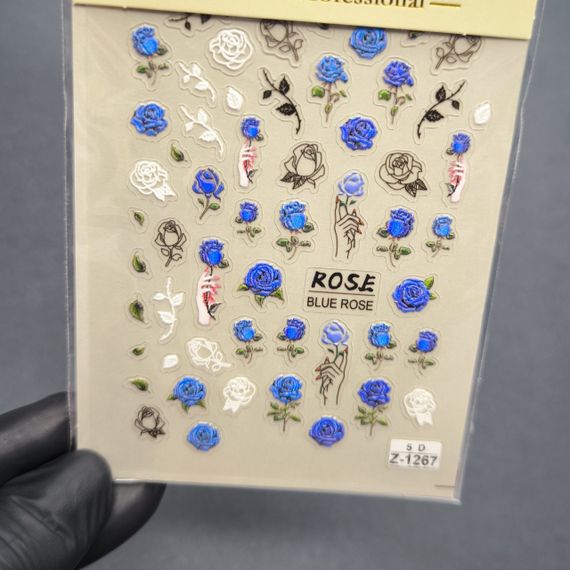 Об'ємна наліпка для нігтів 1267 на липкій основі (7 х 9 см)