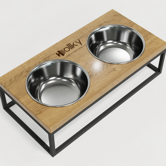 Миски на підставці для середніх собак та великих котів Hollky Base M (2 × 0,95 л) BM-422110-GRNT | Зображення 6