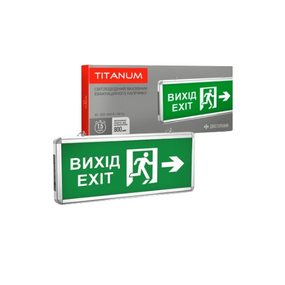 LED Світильник аварійний "ВИХІД зі стрілкою" 800mAh 0,8W двосторонній Titanum