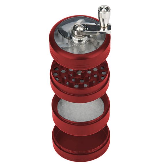 Млин Для Трав, Спецій і Табака Гріндер З Ручкою "Herb Grinder Red" | Зображення 1