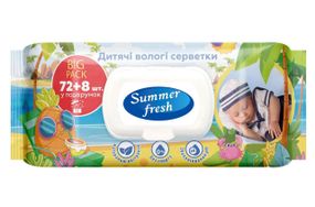 Вологі серветки дитячі Summer Fresh ромашка 80шт