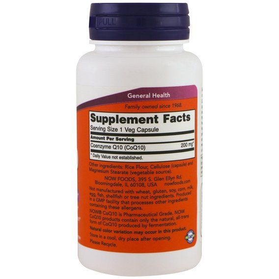 Коэнзим NOW Foods CoQ10 200 mg 60 Veg Caps | Зображення 1