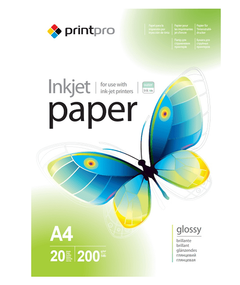 Папір А4 глянцевий 200г/м 20 шт ColorWay PrintPro PGE200020A4