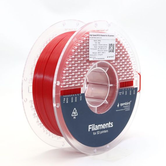 Пластиковий матеріал (филамент) для 3D-принтера Gembird 3DP-PETG1.75HY-01-R