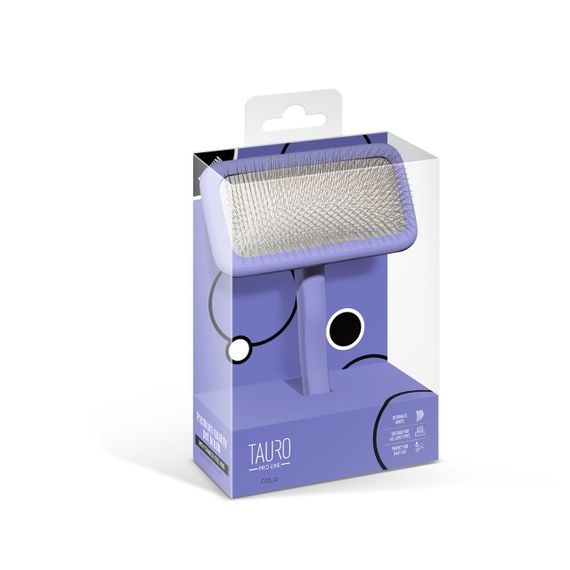 Пуходерка прямокутна Tauro Pro Line, 9.2 х 17 см, фіолетова | Зображення 4