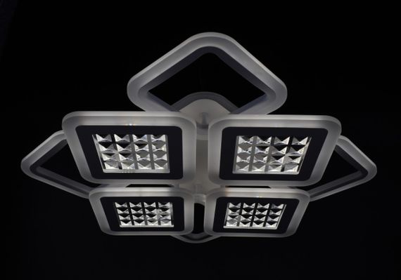 Люстра світлодіодна стельова LED світильник для квартири на стелю лед з пультом 26119 Білий 11х54х62 см. | Зображення 4