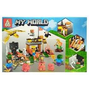 Конструктор для дітей Minecraft 443 деталей Ігровий набір конструктор Майнкрафт для дітей від 6 років