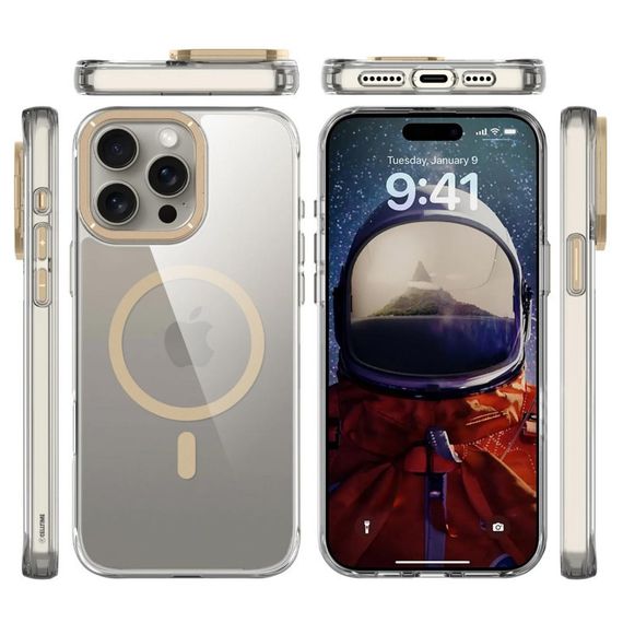 Чехол TPU Space Case Apex with MagSafe для Apple iPhone 15 Pro Max (6.7") Gold | Зображення 2