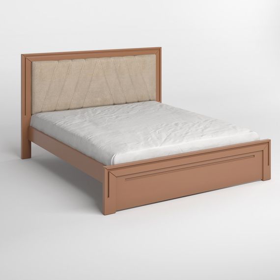 Односпальне дерев&#039;яне ліжко Mebigrand Торонто Т2 Коричневий (RAL8025)/Аляска 23 (бежевий) 80х200 см (MBG-7892) | Зображення 1