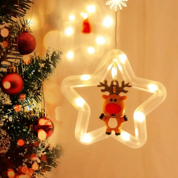 Гірлянда штора "Фігурки в зірці", 3 метри, тепле біле світло знижка | Зображення 5