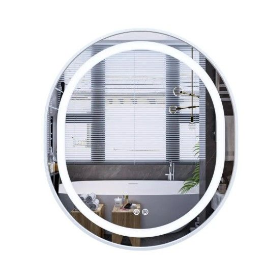 Дзеркало Mixxus Premium ELLIPSE MV05-80x70-REVERSE WHITE (LED Touch, Anti-fog (3-6kK)) (MP6645)