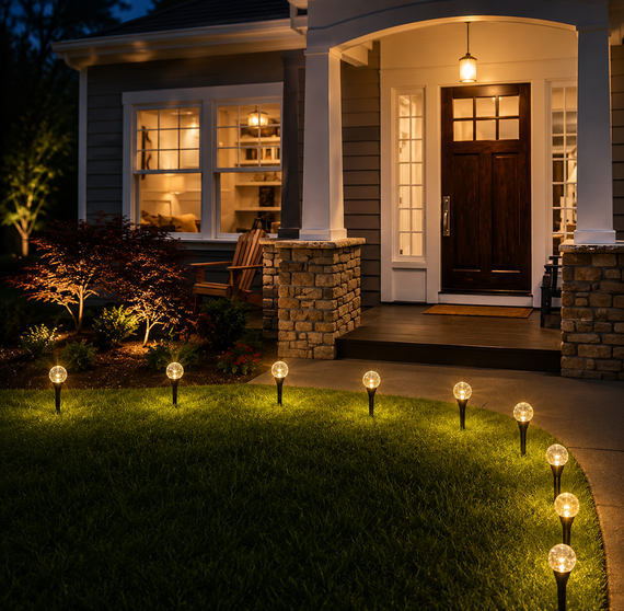 Садовий світильник garden light з сонячною панеллю / Кулясті ліхтарі для саду з бульбашками Solar / Світлодіодна LED-гірлянда для саду | Зображення 3