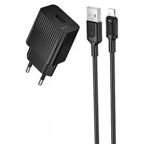 МЗП Borofone BAS71A Source 10.5W (1USB-A) + кабель USB to Lightning Black