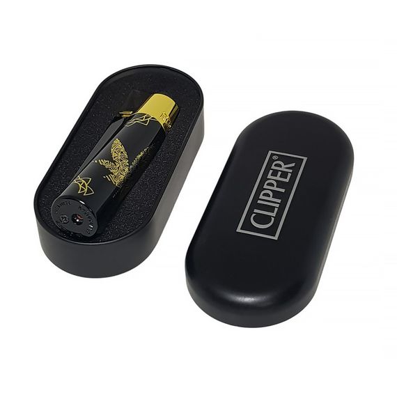 Металлическая Зажигалка Clipper Metal Yantra Weed Gold | Зображення 2