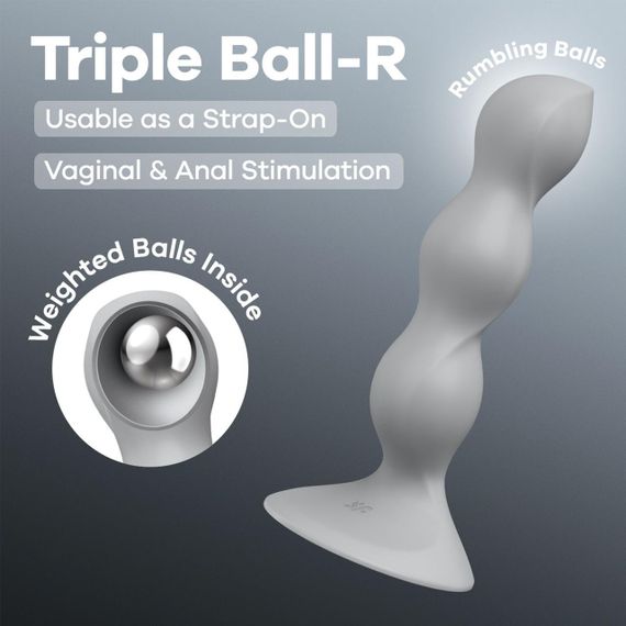 Анальний стимулятор-намистини Satisfyer Triple Ball-R Grey Sex Aura | Зображення 6