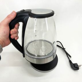 Электрический стеклянный чайник Rainberg RB-2250 с LED подсветкой 2200 BU-705 Вт 1.8л