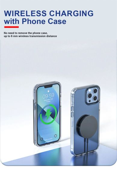 Магнитное беспроводное зарядное устройство 30W для iPhone, AirPods и Android гаджетов Черный | Зображення 3
