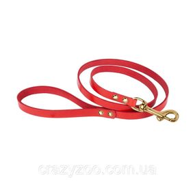 Повідець для собак BronzeDog шкіряний червоний 1х120 см 47113