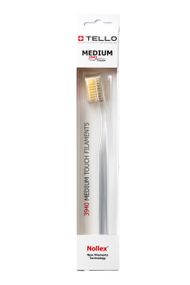 Зубна щітка Tello 3940 Medium White, d 0.15mm, жовта