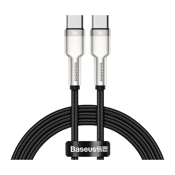 Дата кабель USB-C to USB-C 1.0m 100W metal black Baseus (CATJK-C01)