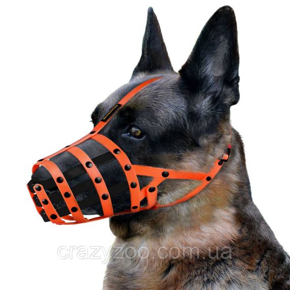 Намордник для собак BronzeDog Доберман Вівчарка водовідштовхувальний помаранчевий 32х14 см 4914/T