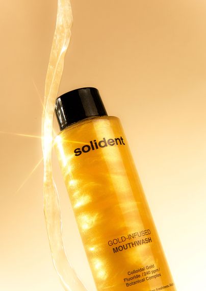 Ополіскувач для ротової порожнини з колоїдним золотом Solident Gold-Infused Mouthwash, 400 мл | Зображення 1