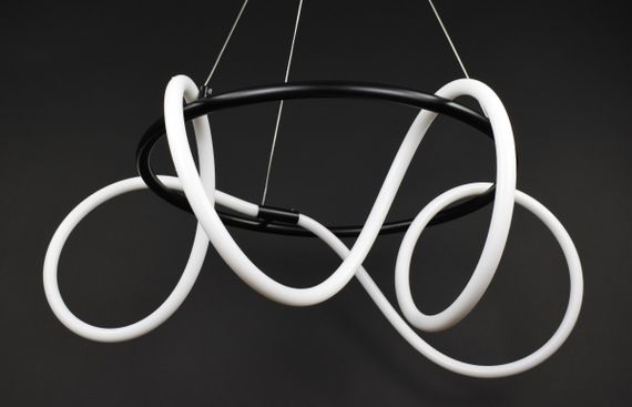 Люстра світлодіодна підвісна LED світильник для квартири на стелю лед 27739 Чорний 50-150х80х80 см. | Зображення 5