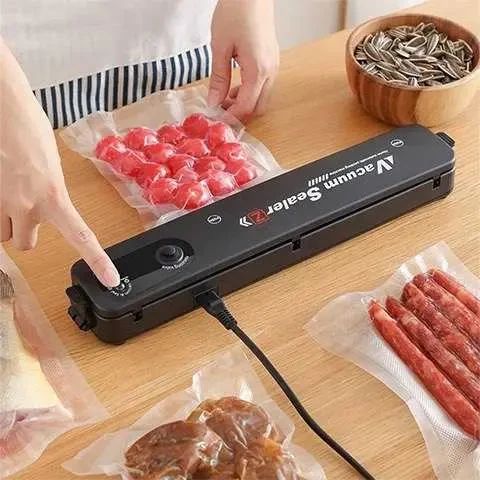 Вакууматор Vacuum Sealer вакуумний пакувальник для їжі, побутовий вакууматор чорний | Зображення 4