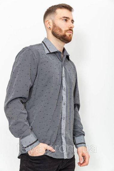 Рубашка мужская в полоску цвет темно-серый FA_003844 | Зображення 2