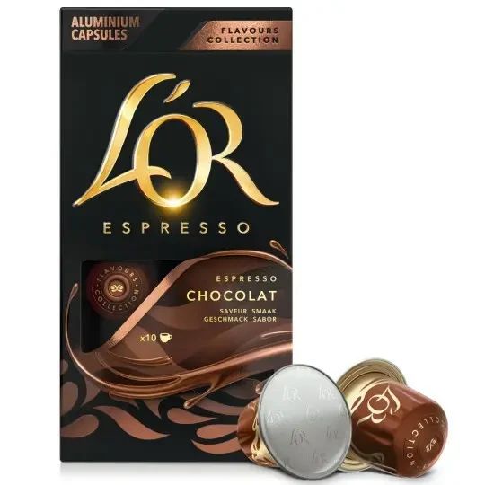 Nespresso капсули L'OR Espresso Chocolat ящик 10 уп Неспресо з нотками шоколаду 100 капсул | Зображення 1